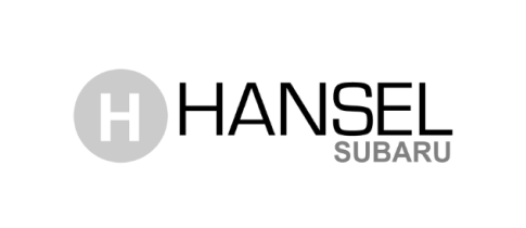 Logo for Hansel Subaru. A gray circle with a white H inside is to the left of the text HANSEL in bold black letters and SUBARU in smaller gray letters underneath on a white background.